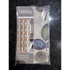 Croscill Window Valance Mosaic Leaves 70” X 15.5”